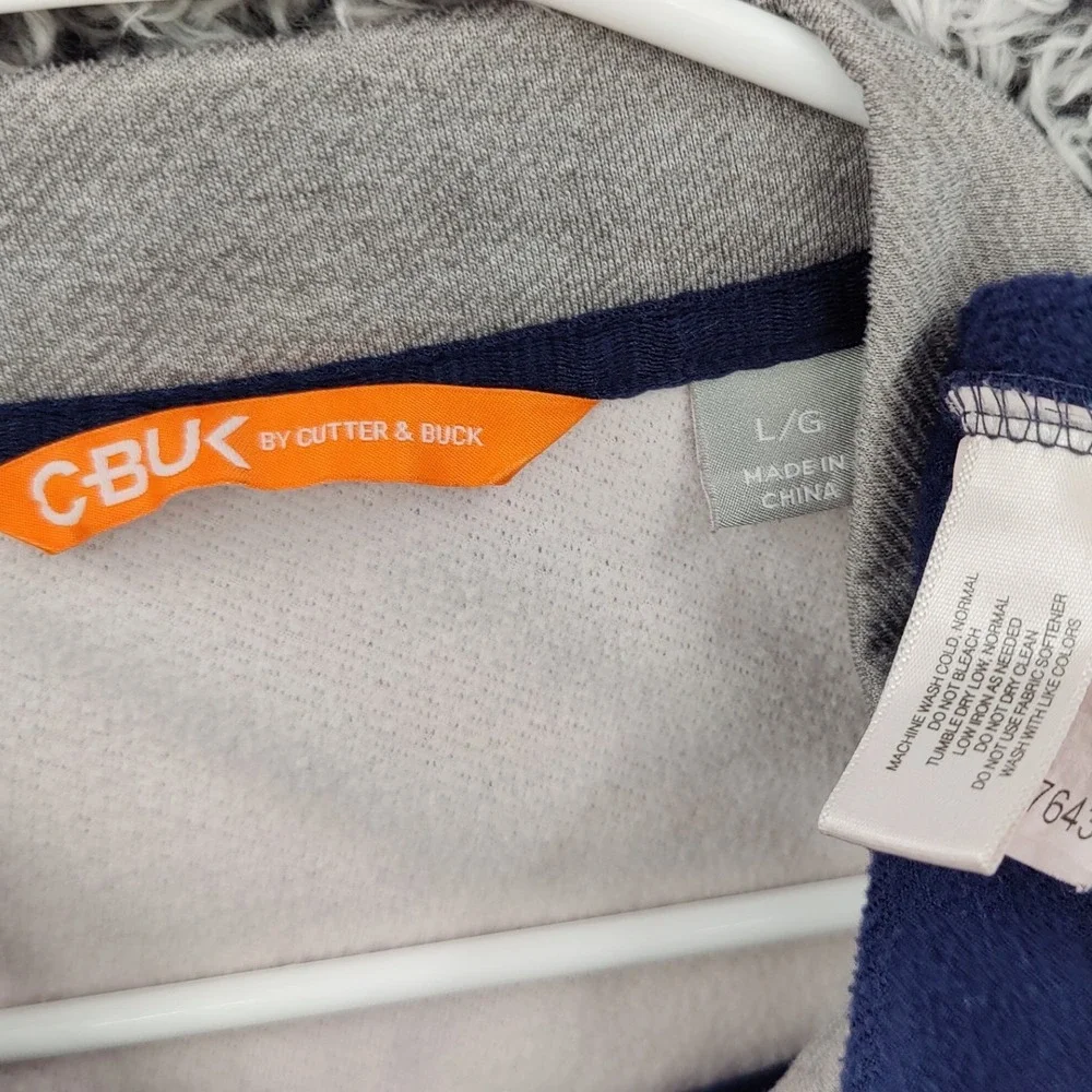 C-BUK by Cutter & Buck Mens Pop Fly Full Zip Jacket Large Blue Gray Colorblock